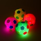 Мячик светящийся для собак "Футбол", TPR, 6,5 см, микс цветов - фото 8281871