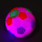 Мячик светящийся для собак "Футбол", TPR, 6,5 см, микс цветов - фото 8281874