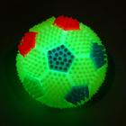 Мячик светящийся для собак "Футбол", TPR, 6,5 см, микс цветов - Фото 7