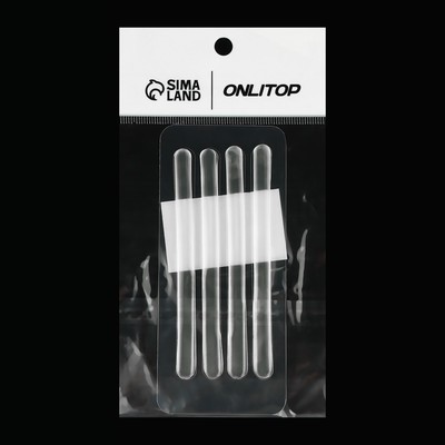 Полоски под ремешки, на клеевой основе, набор - 4 шт., силиконовые, 9.5×0.7 см., прозрачные