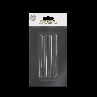 Полоски под ремешки, на клеевой основе, набор - 4 шт., силиконовые, 9.5×0.7 см., прозрачные