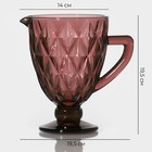 Кувшин для воды стеклянный Magistro «Круиз», 1,1 л, 14×19,5 см, цвет розовый - Фото 3