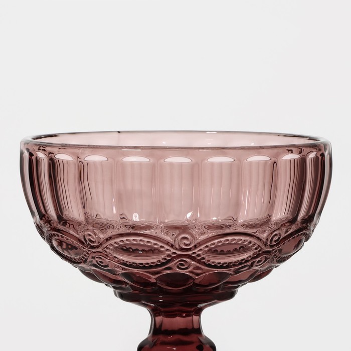 Креманка стеклянная Magistro «Ла-Манш», 350 мл, 12×10,5 см, цвет розовый - фото 1905367670