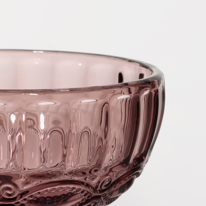 Креманка стеклянная Magistro «Ла-Манш», 350 мл, 12×10,5 см, цвет розовый - фото 1905367672