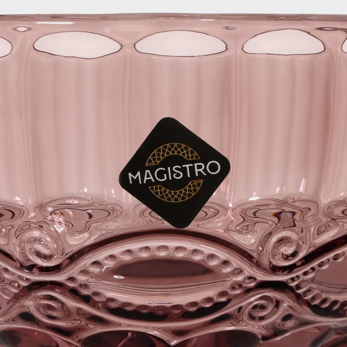Креманка стеклянная Magistro «Ла-Манш», 350 мл, 12×10,5 см, цвет розовый - фото 1905367674