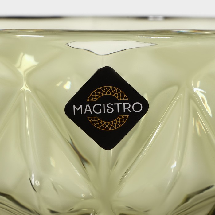 Креманка стеклянная Magistro «Круиз», 350 мл, d=12 см, цвет зелёный - фото 1883259956