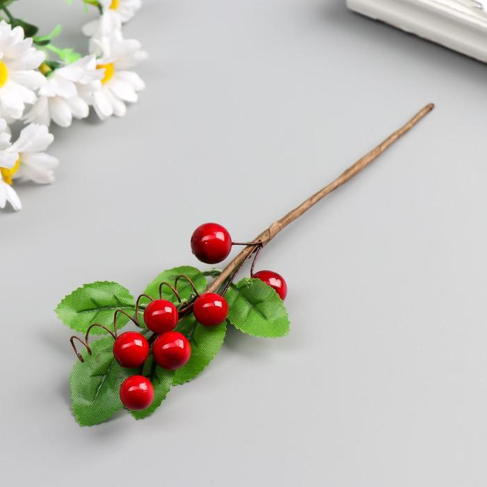 Декор для творчества, веточка с 7-ю ягодками, 20×5 см - Фото 1