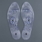 Стельки для обуви, универсальные, с магнитами, массажные, дышащие, силиконовые, р-р RU до 40 (р-р Пр-ля до 42), 26 см, пара, цвет прозрачный - фото 8281945