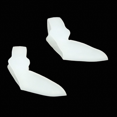 Корректоры - разделители для пальцев ног, с накладкой на косточку большого пальца, 1 разделитель, силиконовые, 9×4 см, пара, белые