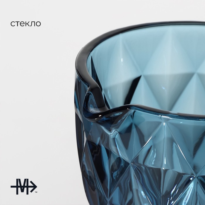 Кувшин стеклянный Magistro «Круиз», 1,1 л, цвет синий - фото 1893601432
