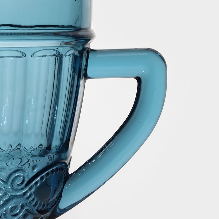 Кувшин стеклянный Magistro «Ла-Манш», 1,1 л, цвет синий - фото 1875835491