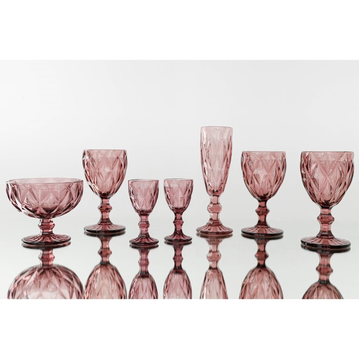 Креманка стеклянная Magistro «Круиз», 350 мл, d=12 см, цвет розовый - фото 1925796540
