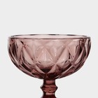 Креманка стеклянная Magistro «Круиз», 350 мл, d=12 см, цвет розовый - фото 4557666