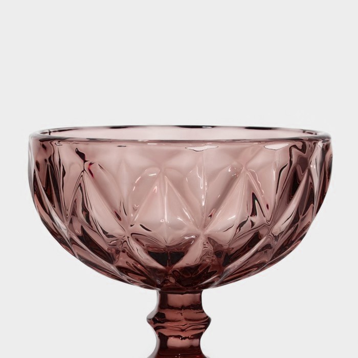 Креманка стеклянная Magistro «Круиз», 350 мл, d=12 см, цвет розовый - фото 1925796546