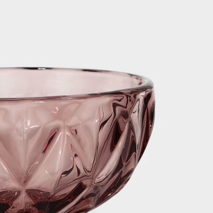 Креманка стеклянная Magistro «Круиз», 350 мл, d=12 см, цвет розовый - фото 1925796542