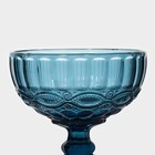 Креманка стеклянная Magistro «Ла-Манш», 350 мл, 12×10,5 см, цвет синий - Фото 3