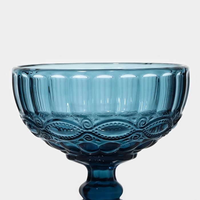 Креманка стеклянная Magistro «Ла-Манш», 350 мл, 12×10,5 см, цвет синий - фото 1905367750