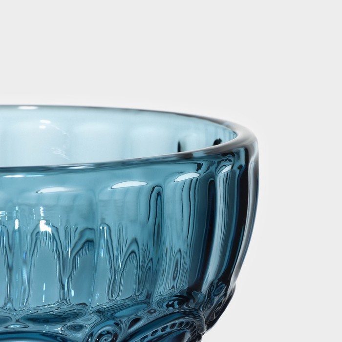 Креманка стеклянная Magistro «Ла-Манш», 350 мл, 12×10,5 см, цвет синий - фото 1905367751