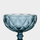 Креманка стеклянная Magistro «Круиз», 350 мл, d=12 см, цвет синий - Фото 5