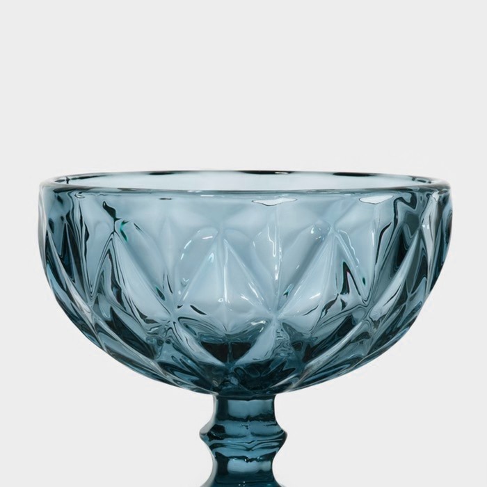 Креманка стеклянная Magistro «Круиз», 350 мл, d=12 см, цвет синий - фото 1905367759