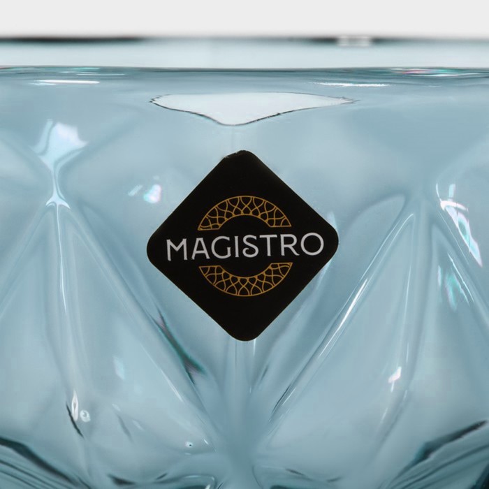 Креманка стеклянная Magistro «Круиз», 350 мл, d=12 см, цвет синий - фото 1883260051