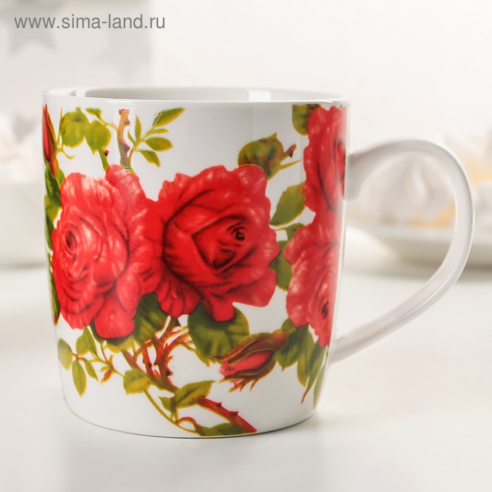 Кружка керамическая «Роза садовая», 320 мл, цвет МИКС - Фото 1
