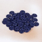 Пуговица, 2 прокола, 11 мм, цвет тёмно-синий - Фото 2