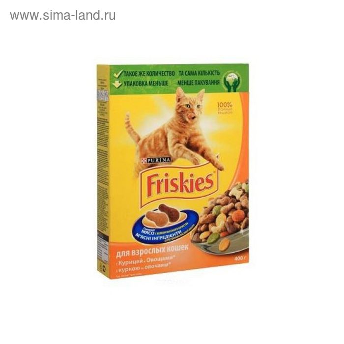 Сухой корм FRISKIES для кошек, мясо/курица/овощи, 400 г - Фото 1