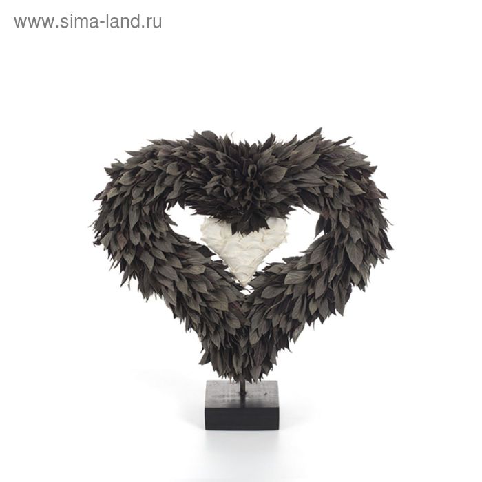 Декоративная композиция "Вайдермайер" в виде сердца,36 х 14 х 47 см, белый - Фото 1