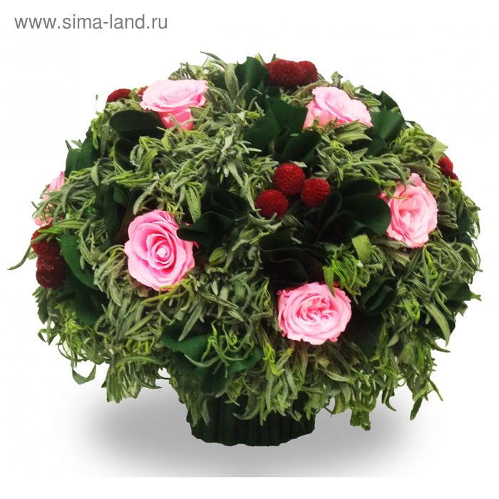 Декоративная композиция "Очарование цветов", 32 х 32 х 28 см, розовый - Фото 1