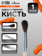 Кисть для рисования, пони, № 6, Calligrata, круглая, деревянная ручка - Фото 1
