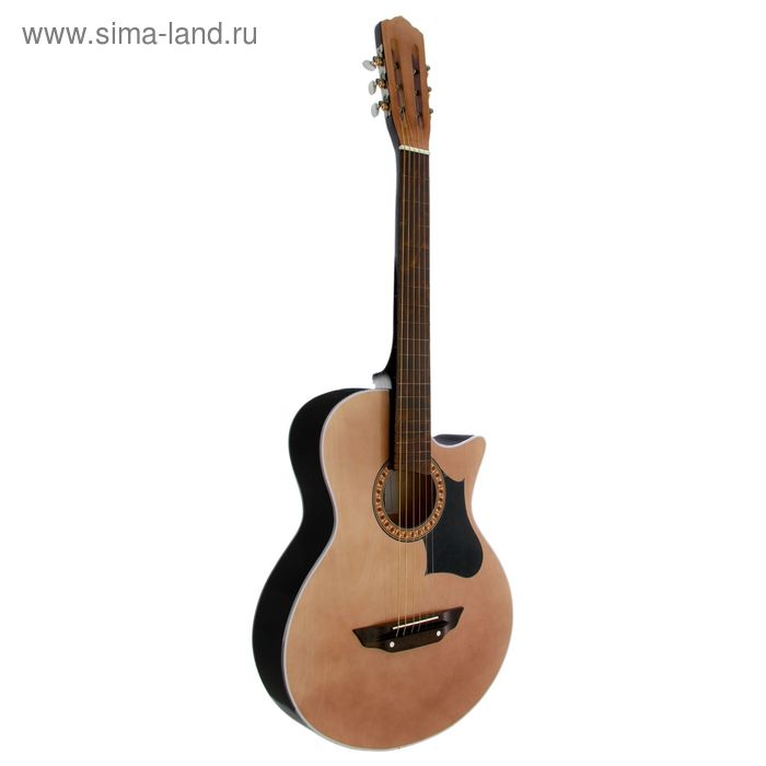 Акустическая гитара 6-струнная, мензура 650 мм, гриф- корона, капля, бежевая - Фото 1