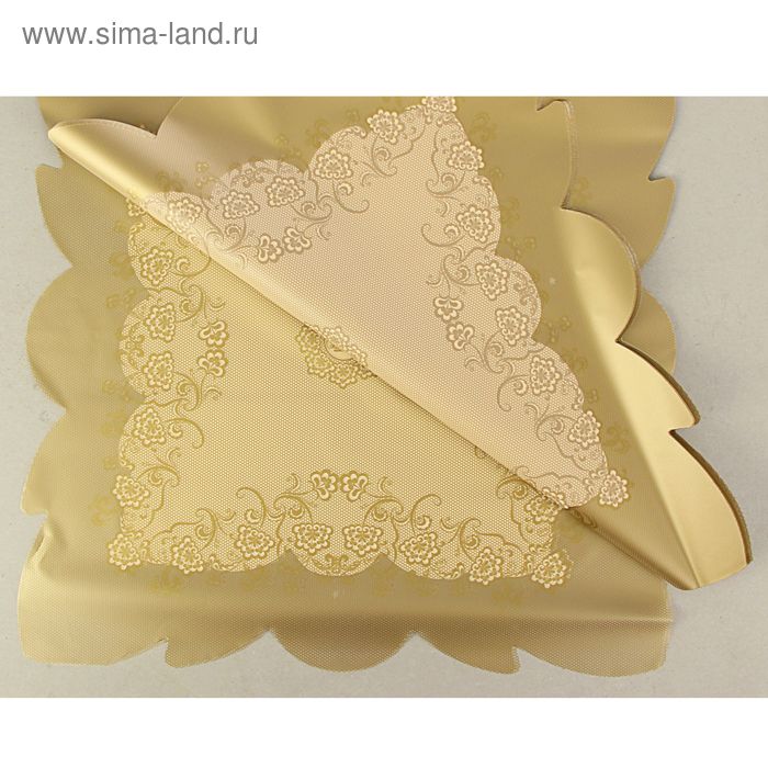 Салфетка для цветов, "Эмели", золотой, 60х60 см, 35 мкм - Фото 1