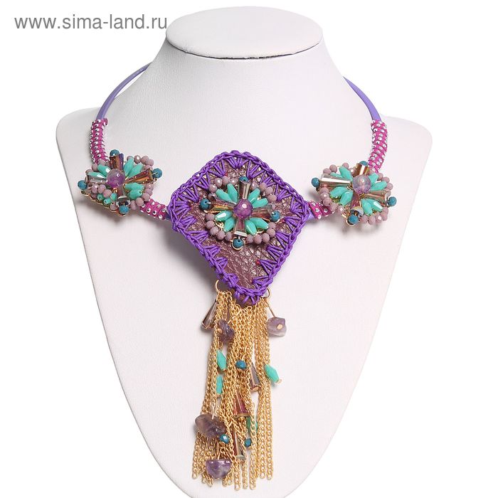 Колье «Этника», крупное, цвет фиолетовый - Фото 1