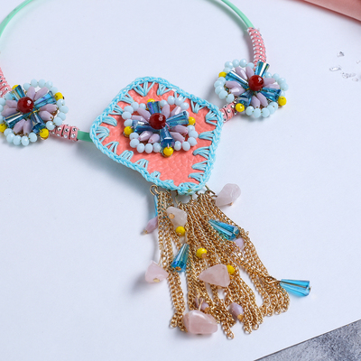 Колье «Этника», крупное, цветное, L=35 см