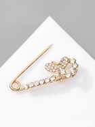 Булавка «Бабочка», 4 см, белая в золоте - Фото 5