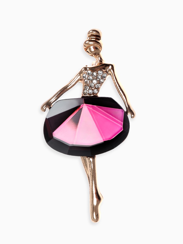 Брошь «Балерина», цвет фиолетовый в золоте - Фото 1