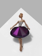 Брошь «Балерина», цвет фиолетовый в золоте - Фото 6