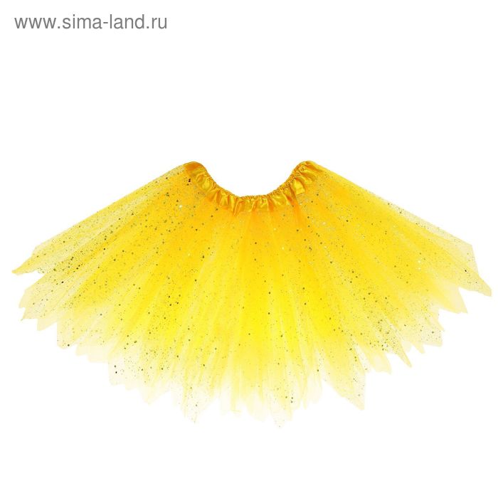 Карнавальная юбка «Блеск», 3-х слойная, 4-6 лет, цвет жёлтый - Фото 1