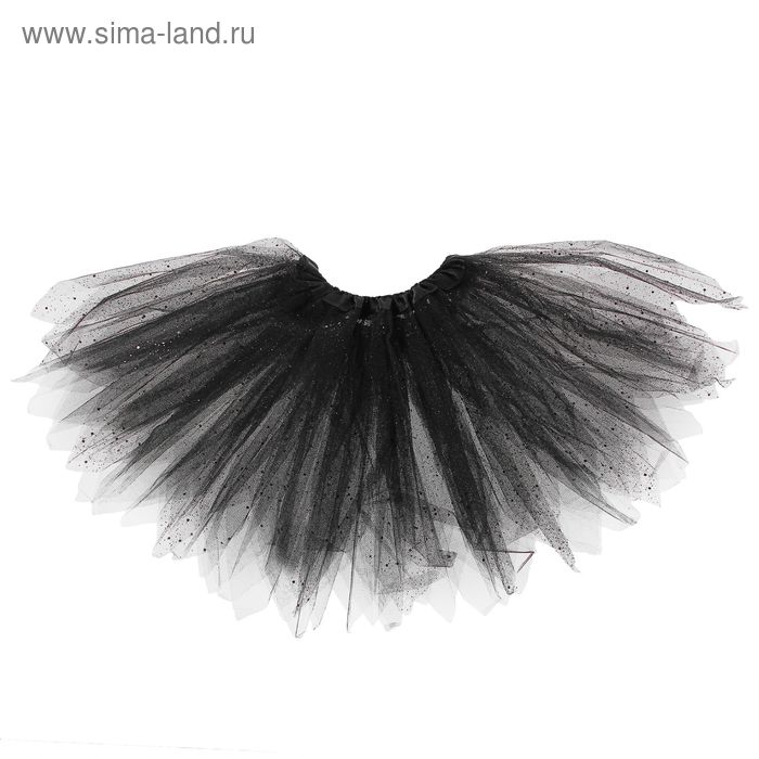 Карнавальная юбка «Блеск», 3-х слойная, 4-6 лет, цвет чёрный - Фото 1