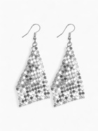 Серьги висячие «Ромб» диско, цвет серебро, 7.5 см - Фото 2