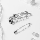 Булавки английские, 75 мм, 6 шт., цвет серебряный - Фото 2