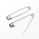 Булавки английские, 75 мм, 6 шт., цвет серебряный - Фото 3