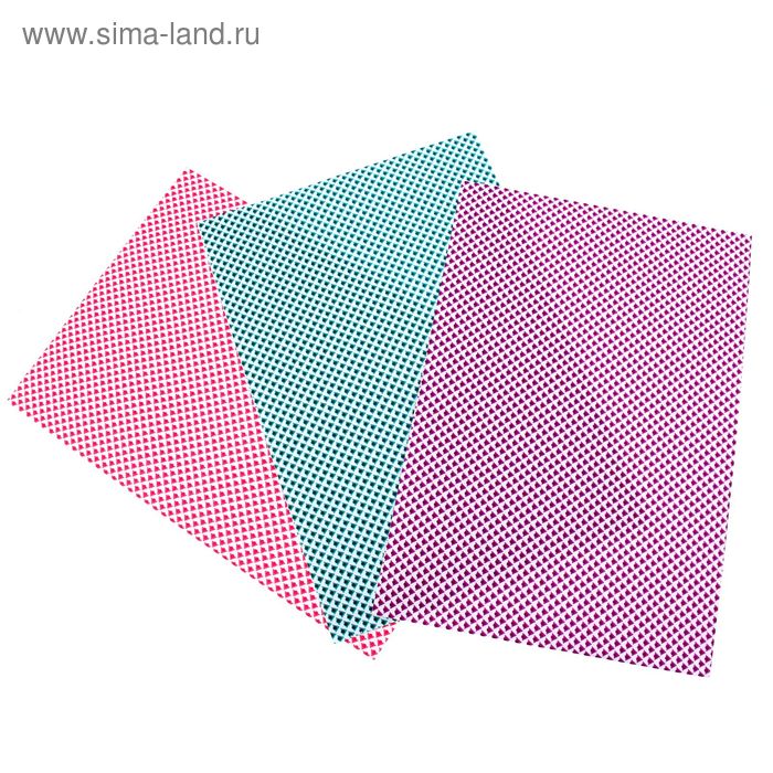 Ткань на клеевой основе для скрапбукинга (набор 3 листа) "Треугольники" 20х28 см - Фото 1
