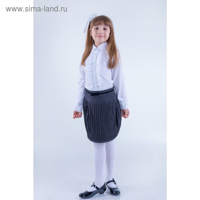 Юбка для девочек, рост 134-140 см, возраст 9 лет, цвет серый - Фото 1