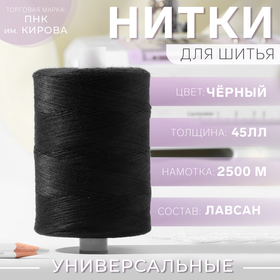 Нитки 45ЛЛ, 2500 м, цвет чёрный №6818 1482411