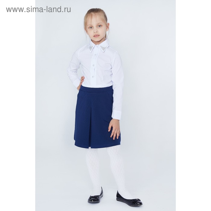 Юбка для девочек, рост 128-134 см, возраст 8 лет, цвет синий - Фото 1