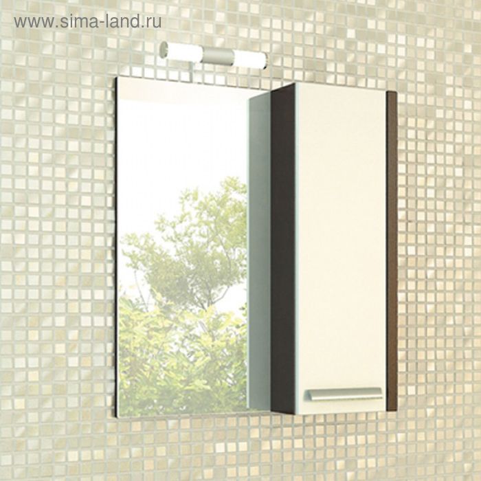 Зеркало-шкаф для ванной "Барселона-60" 70 х 60 х 15 см, цвет венге - Фото 1