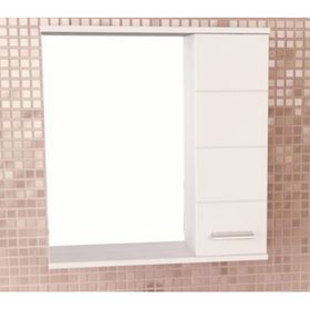 Зеркало шкаф Comforty Модена 75 для ванной, 78.6х75х15.4 см, цвет белый