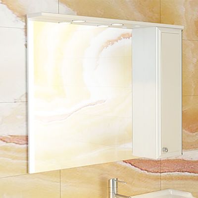 Зеркало шкаф Comforty Сочи 100 для ванной, 82х100х15.5 см, цвет белый